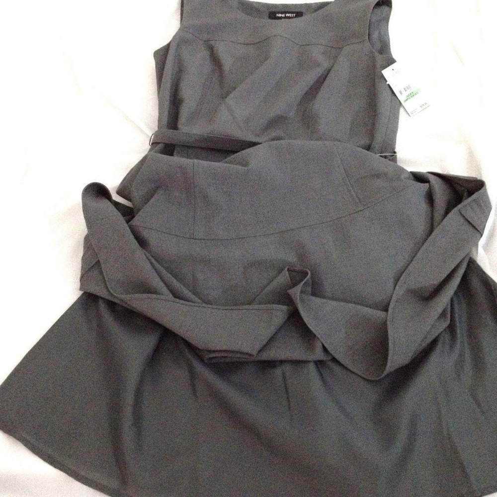 Nine West - Belted Fit & Flare Work Dress - Picture 8 of 8